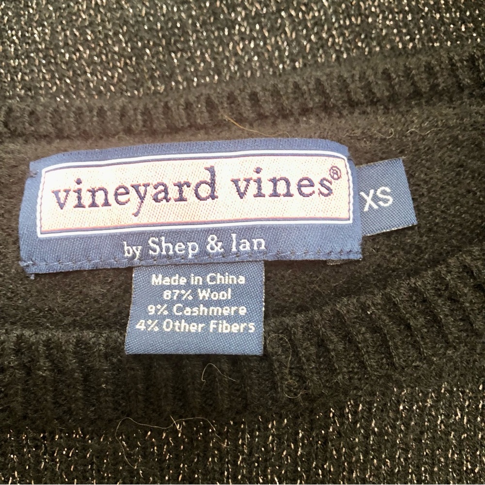Vineyard Vines metallic‎ silver and black striped wool sweater dress size xs - Picture 3 of 8